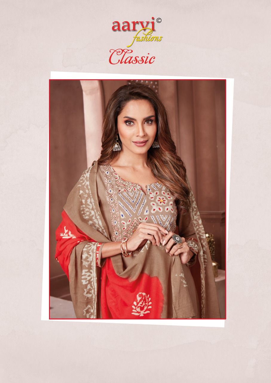 Aarvi Classic 1 Casual Daily Wear Cotton Printed Dress Material Collection